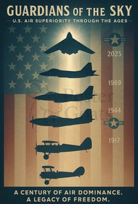 Guardians of the Sky: Evolution of U.S. Aircraft Poster PosterGoat