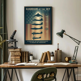 Guardians of the Sky: Evolution of U.S. Aircraft Poster PosterGoat