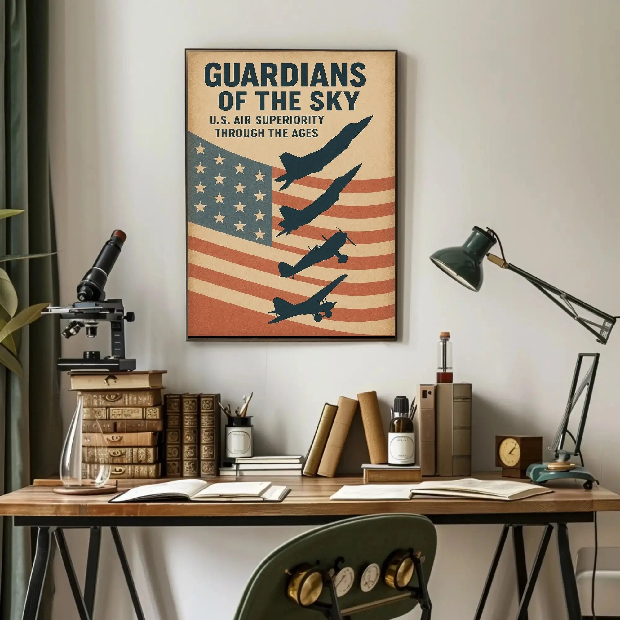 Guardians of the Sky: Timeless Military Aviation Poster PosterGoat