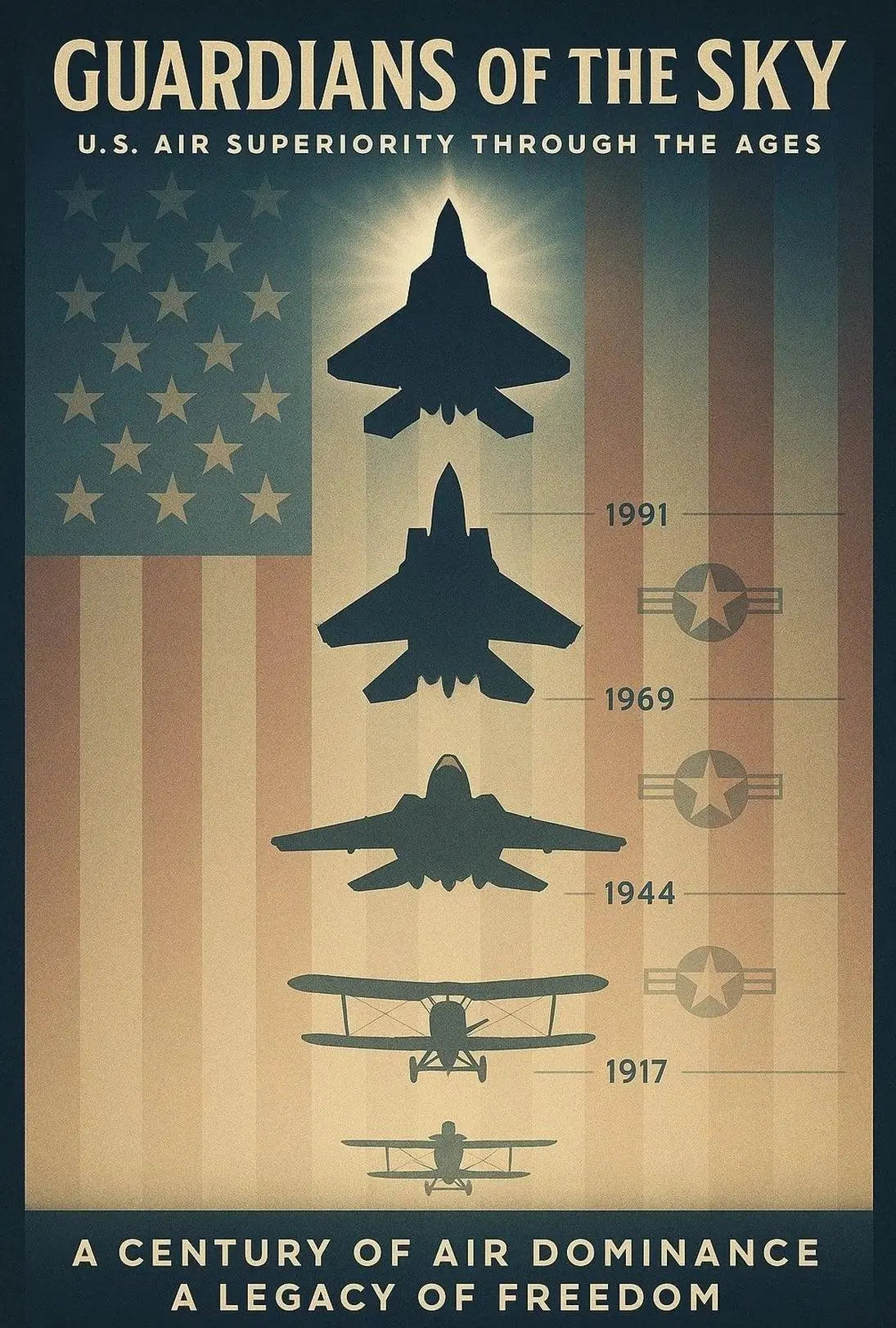 Guardians of the Sky: U.S. Military Recruitment Poster PosterGoat