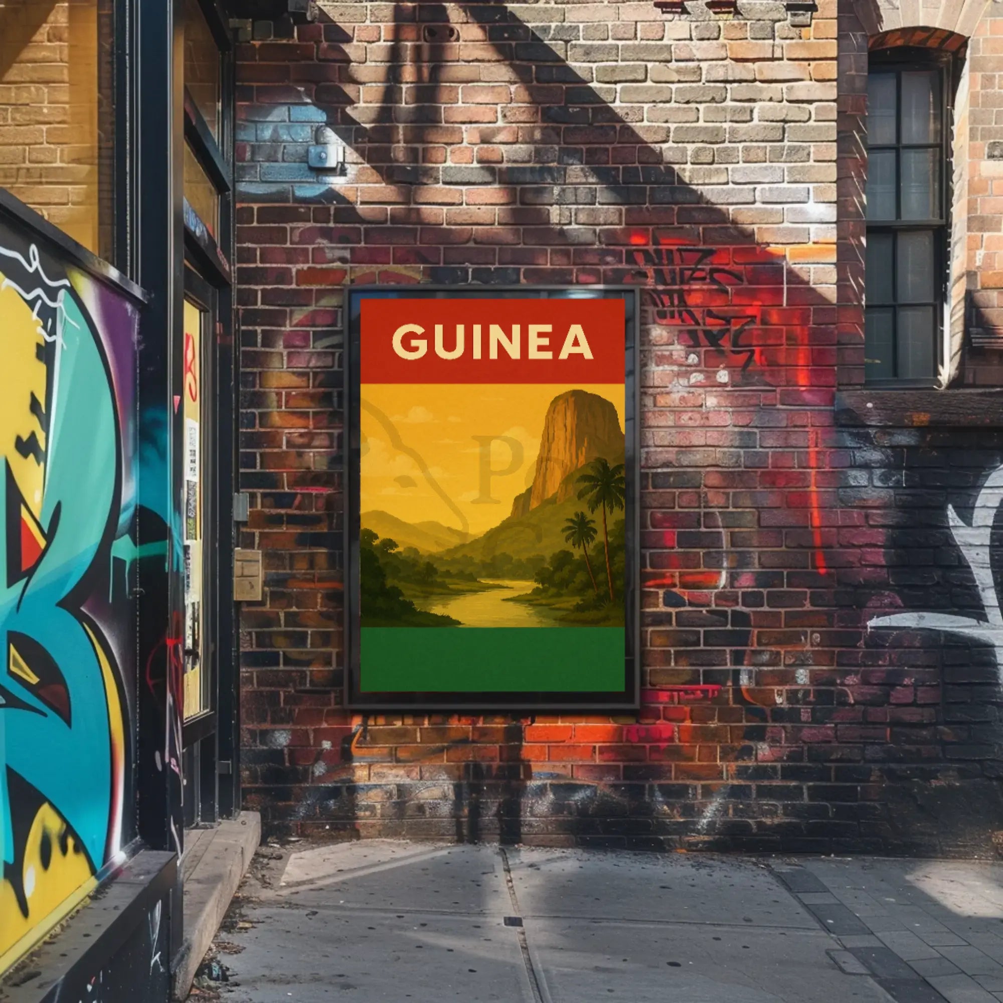 Guinea Vintage Landscape Travel Poster PosterGoat