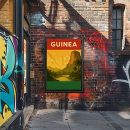 Guinea Vintage Landscape Travel Poster PosterGoat