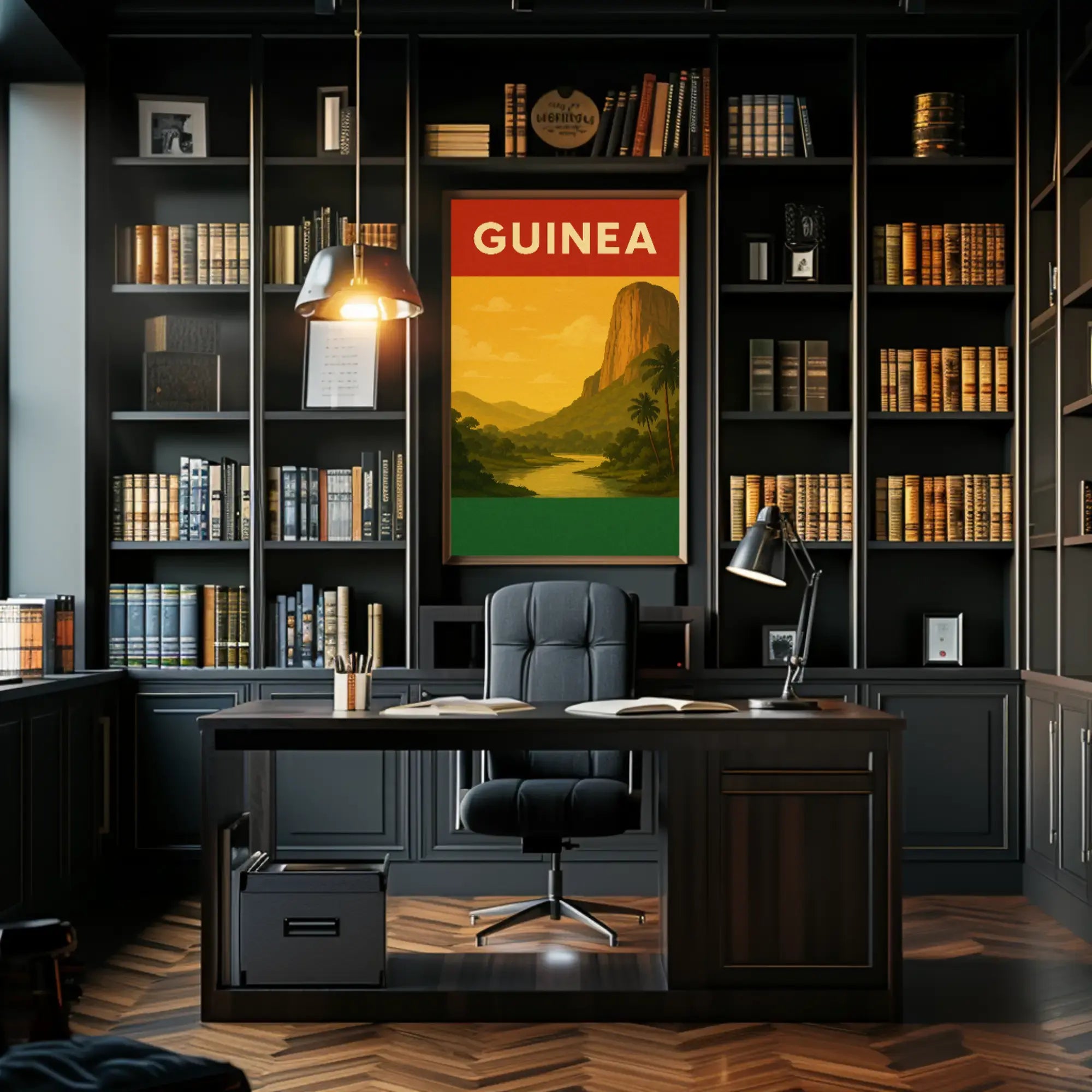 Guinea Vintage Landscape Travel Poster PosterGoat