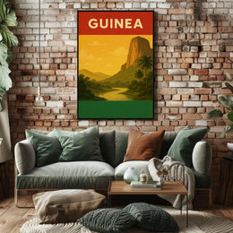 Guinea Vintage Landscape Travel Poster PosterGoat