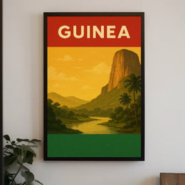 Guinea Vintage Landscape Travel Poster PosterGoat
