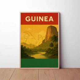 Guinea Vintage Landscape Travel Poster PosterGoat