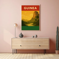 Guinea Vintage Landscape Travel Poster PosterGoat