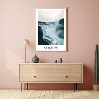 Gullfoss Waterfall Adventure Travel Poster PosterGoat