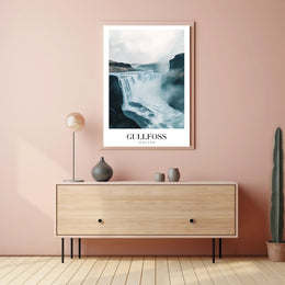 Gullfoss Waterfall Adventure Travel Poster PosterGoat