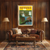 Guyana Tropical Landscape Vintage Travel Adventure Poster PosterGoat