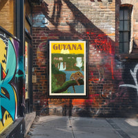 Guyana Tropical Landscape Vintage Travel Adventure Poster PosterGoat