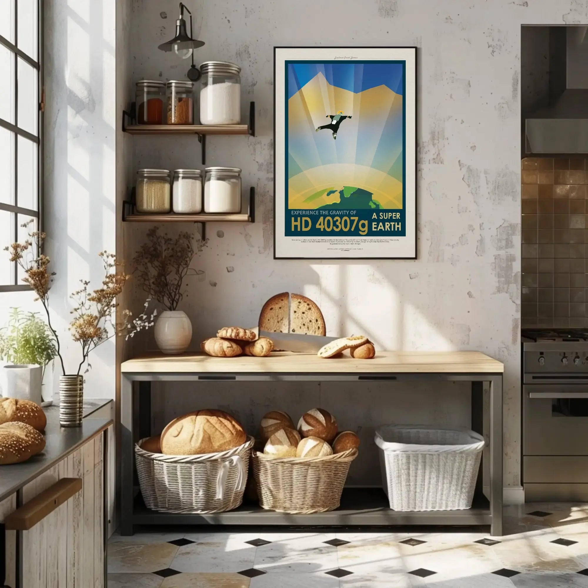 HD 40307g Adventure Awaits Futuristic Sci-Fi Poster PosterGoat