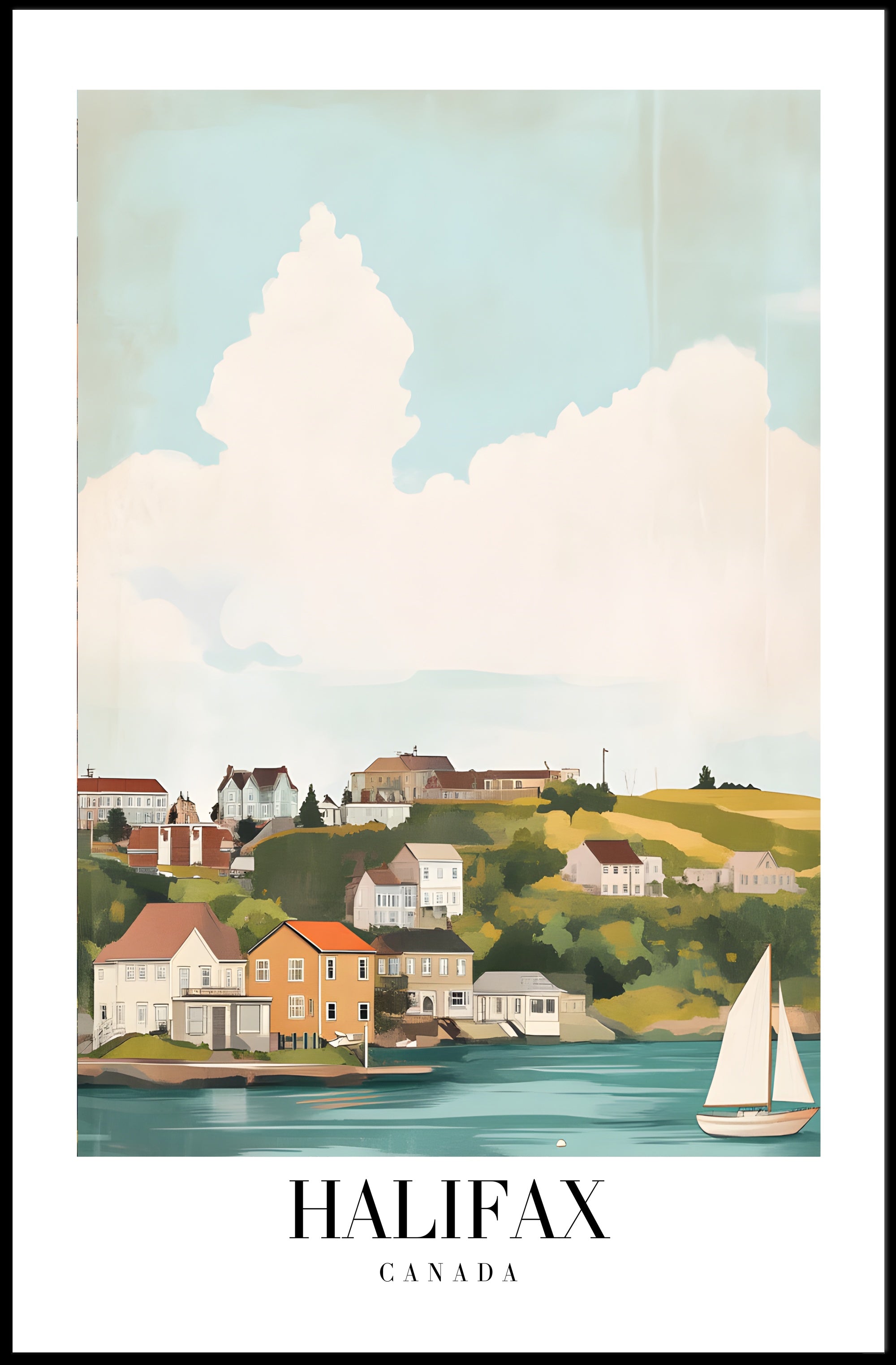Halifax Coastal Vintage Travel Poster PosterGoat