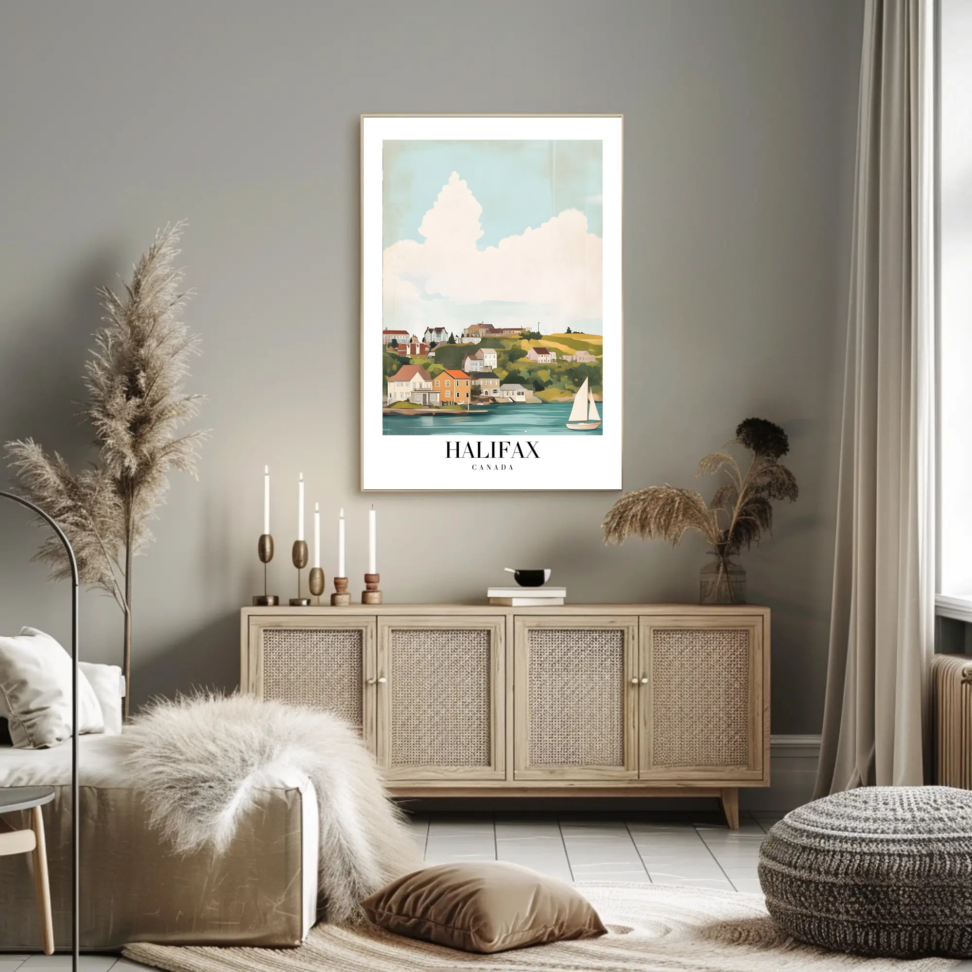 Halifax Coastal Vintage Travel Poster PosterGoat