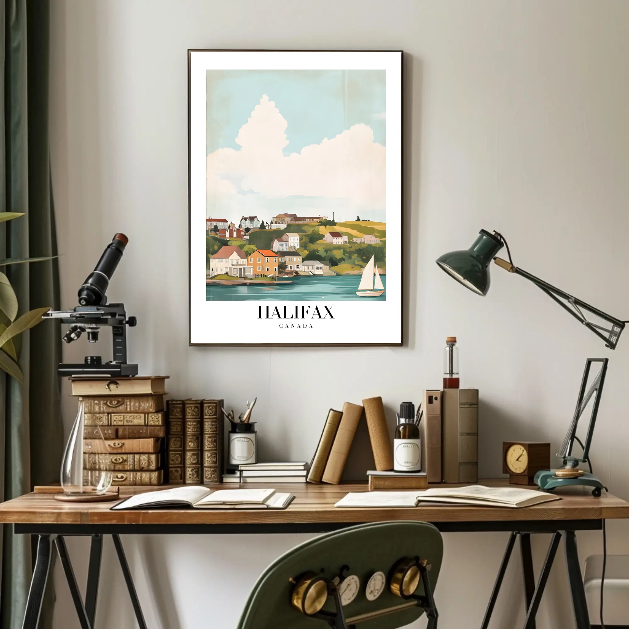 Halifax Coastal Vintage Travel Poster PosterGoat