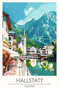 Hallstatt Austria Scenic View Travel Poster PosterGoat