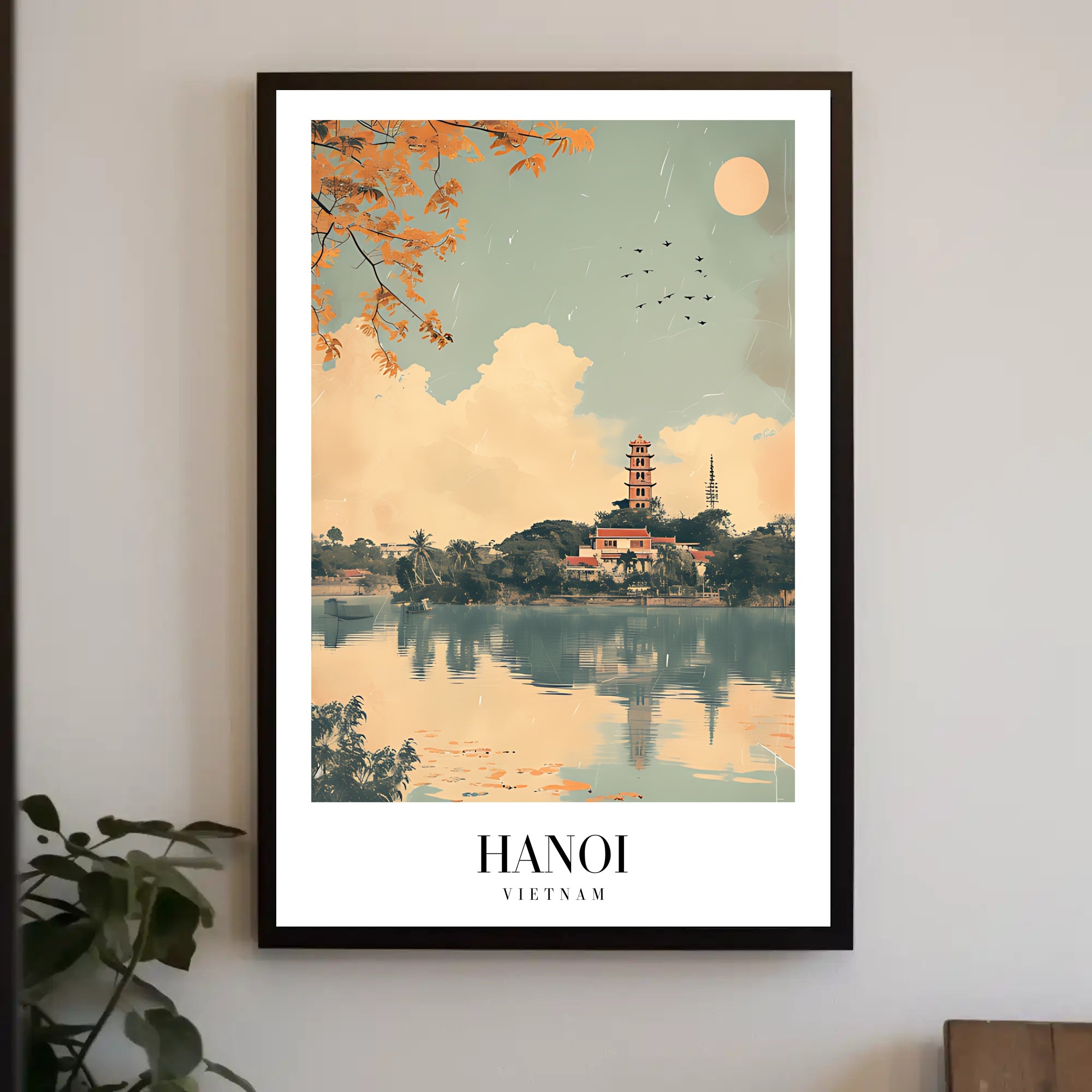 Hanoi Tranquility Scene Art Print Travel Poster PosterGoat