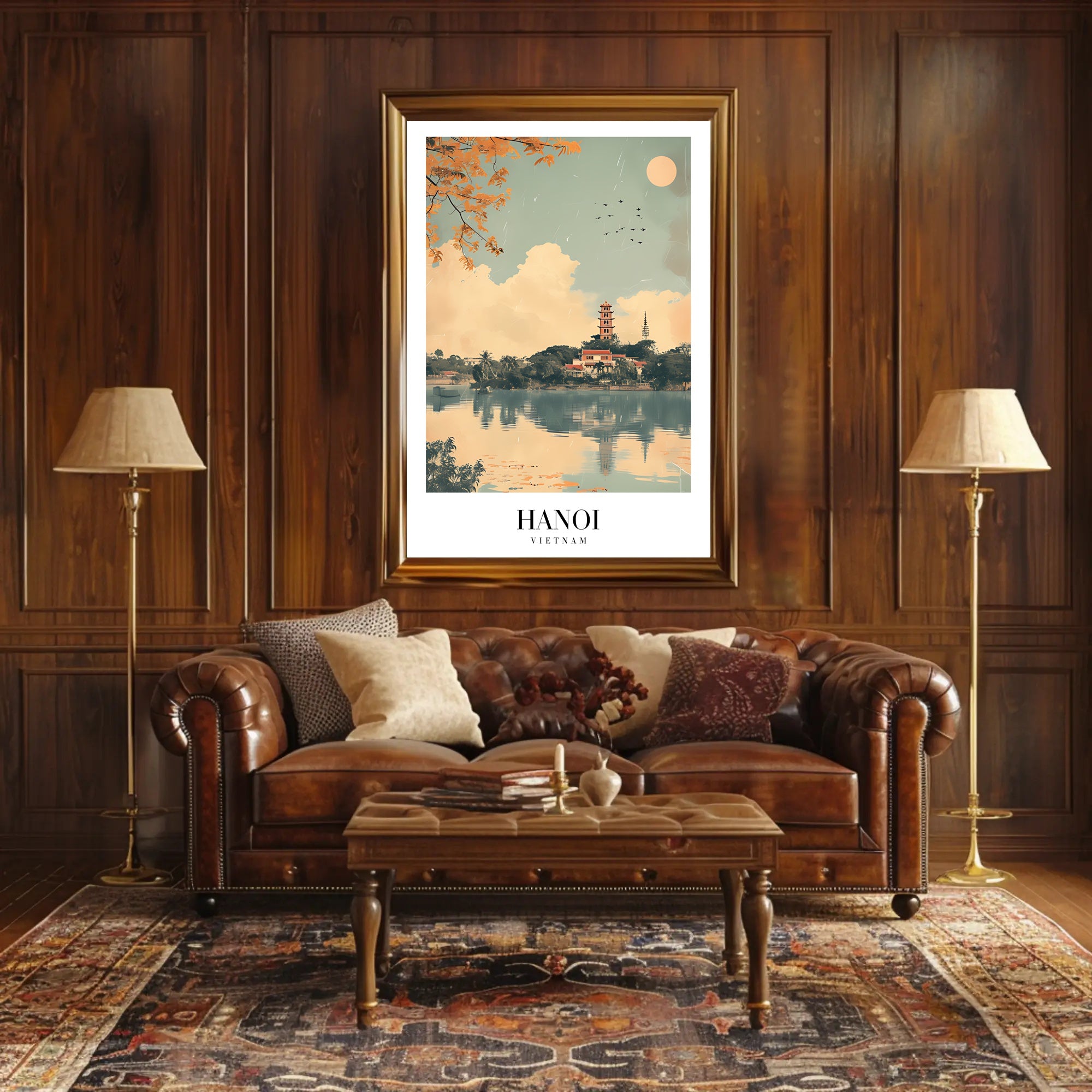 Hanoi Tranquility Scene Art Print Travel Poster PosterGoat