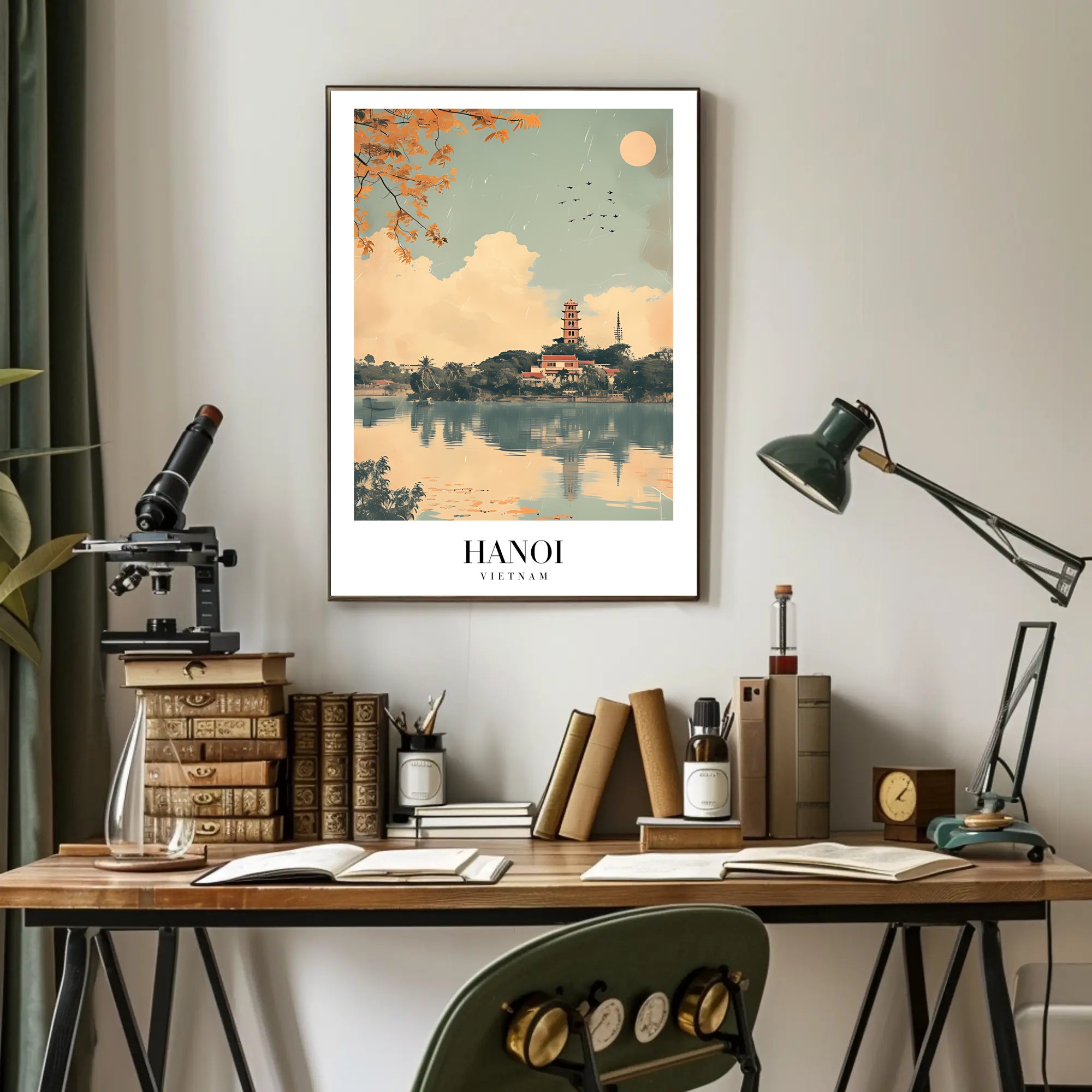 Hanoi Tranquility Scene Art Print Travel Poster PosterGoat