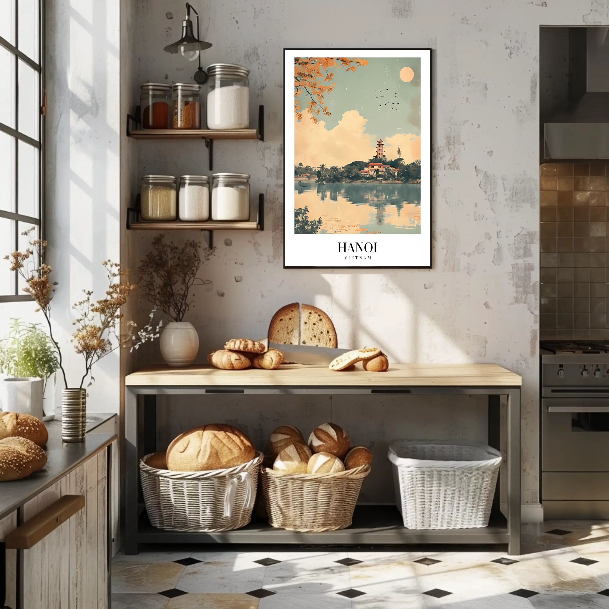 Hanoi Tranquility Scene Art Print Travel Poster PosterGoat