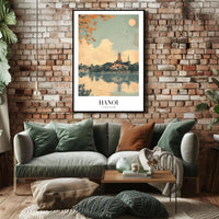 Hanoi Tranquility Scene Art Print Travel Poster PosterGoat
