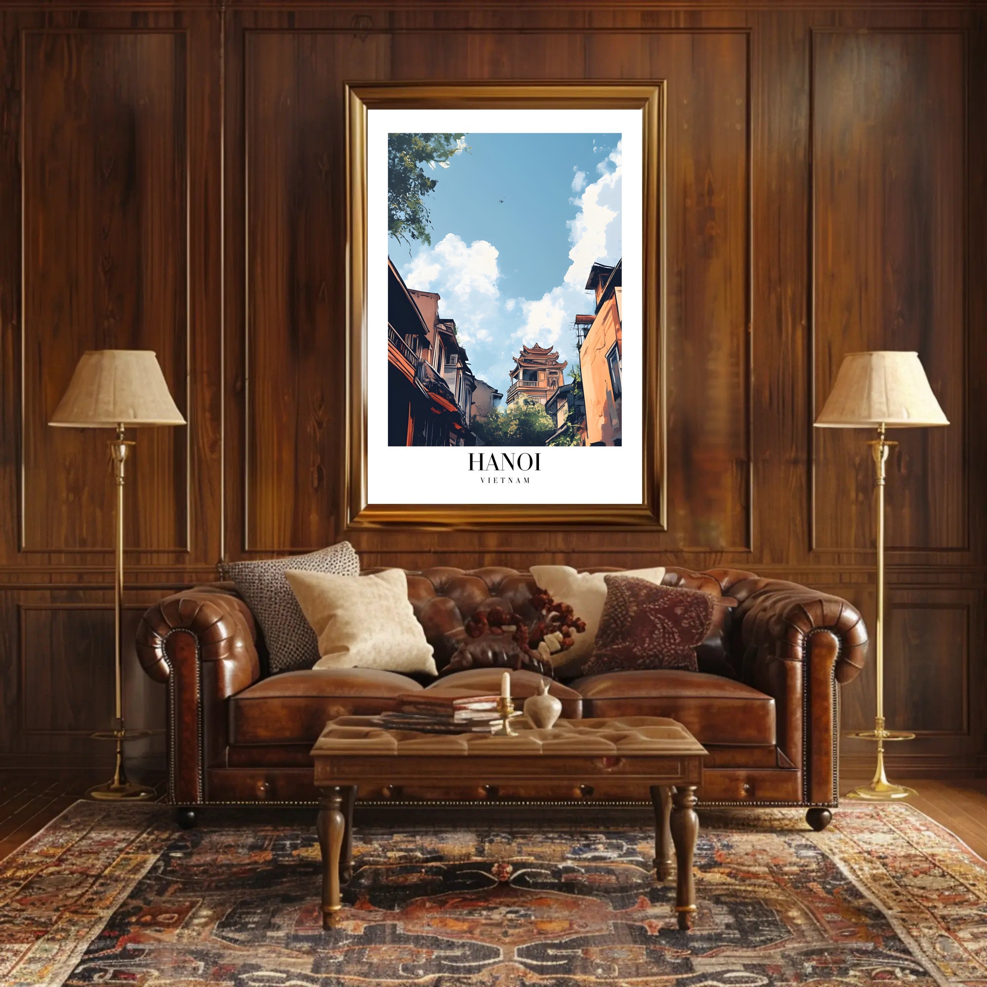 Hanoi's Scenic Urban Panorama: Travel Poster PosterGoat