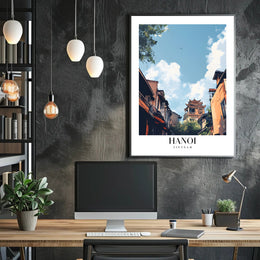 Hanoi's Scenic Urban Panorama: Travel Poster PosterGoat