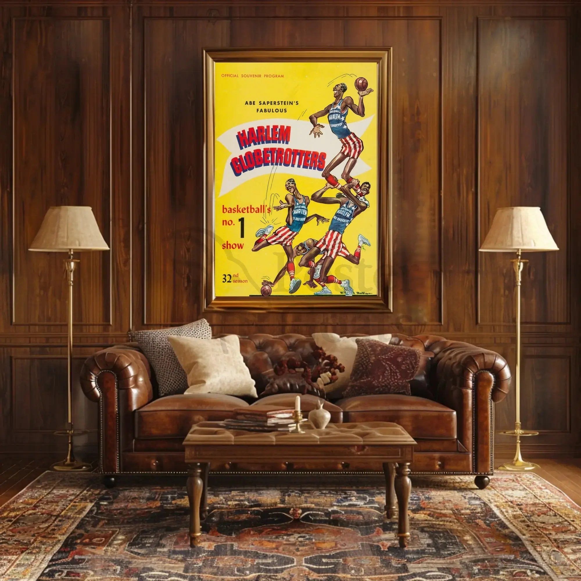 Harlem Globetrotters Retro Basketball Show Vintage Sports Poster PosterGoat