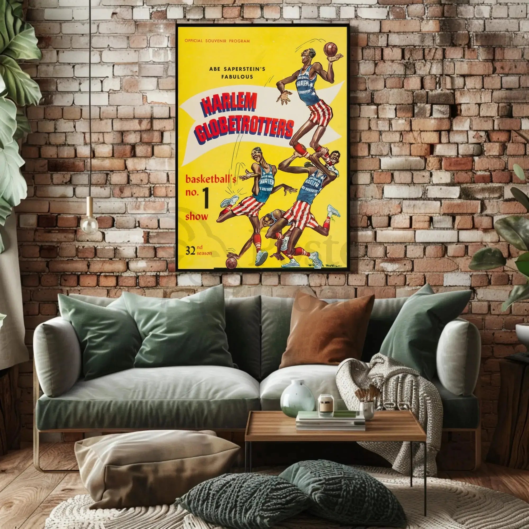 Harlem Globetrotters Retro Basketball Show Vintage Sports Poster PosterGoat