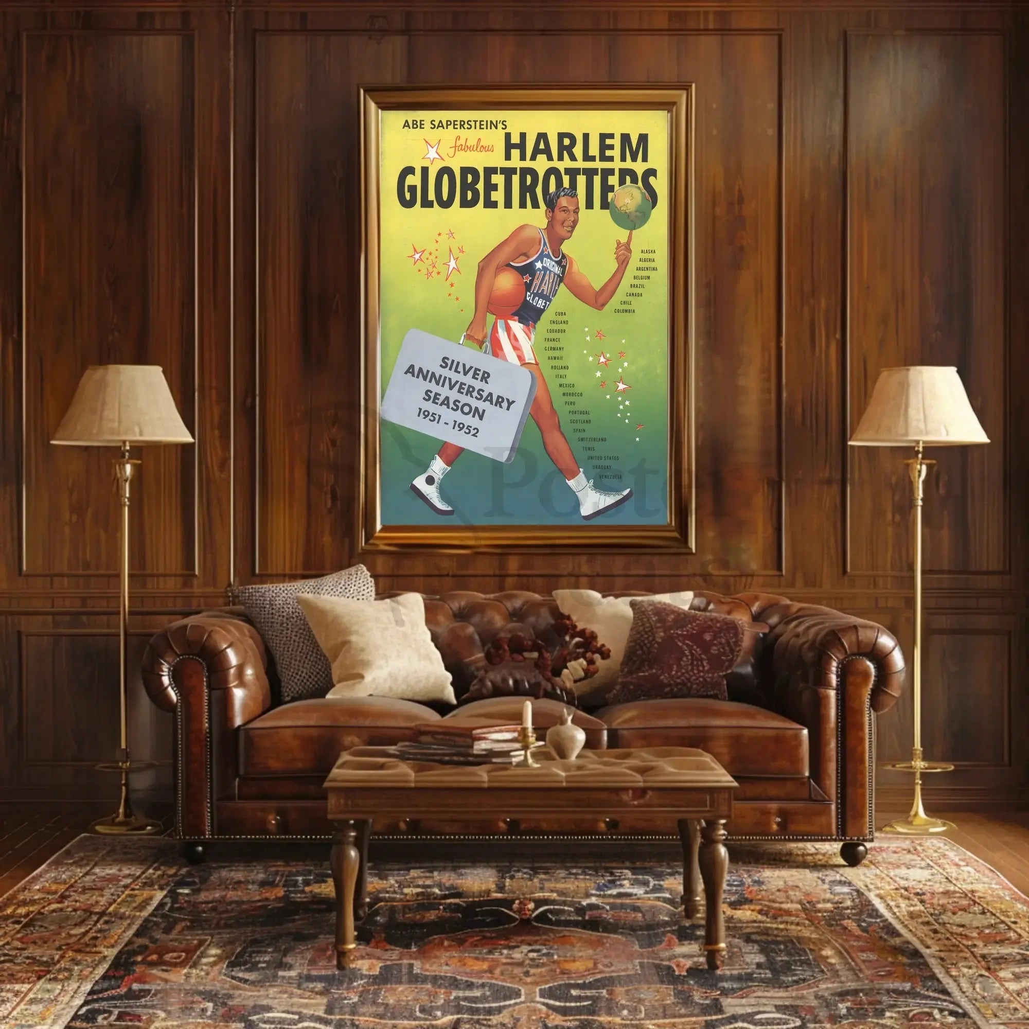 Harlem Globetrotters Silver Anniversary Sports Poster PosterGoat