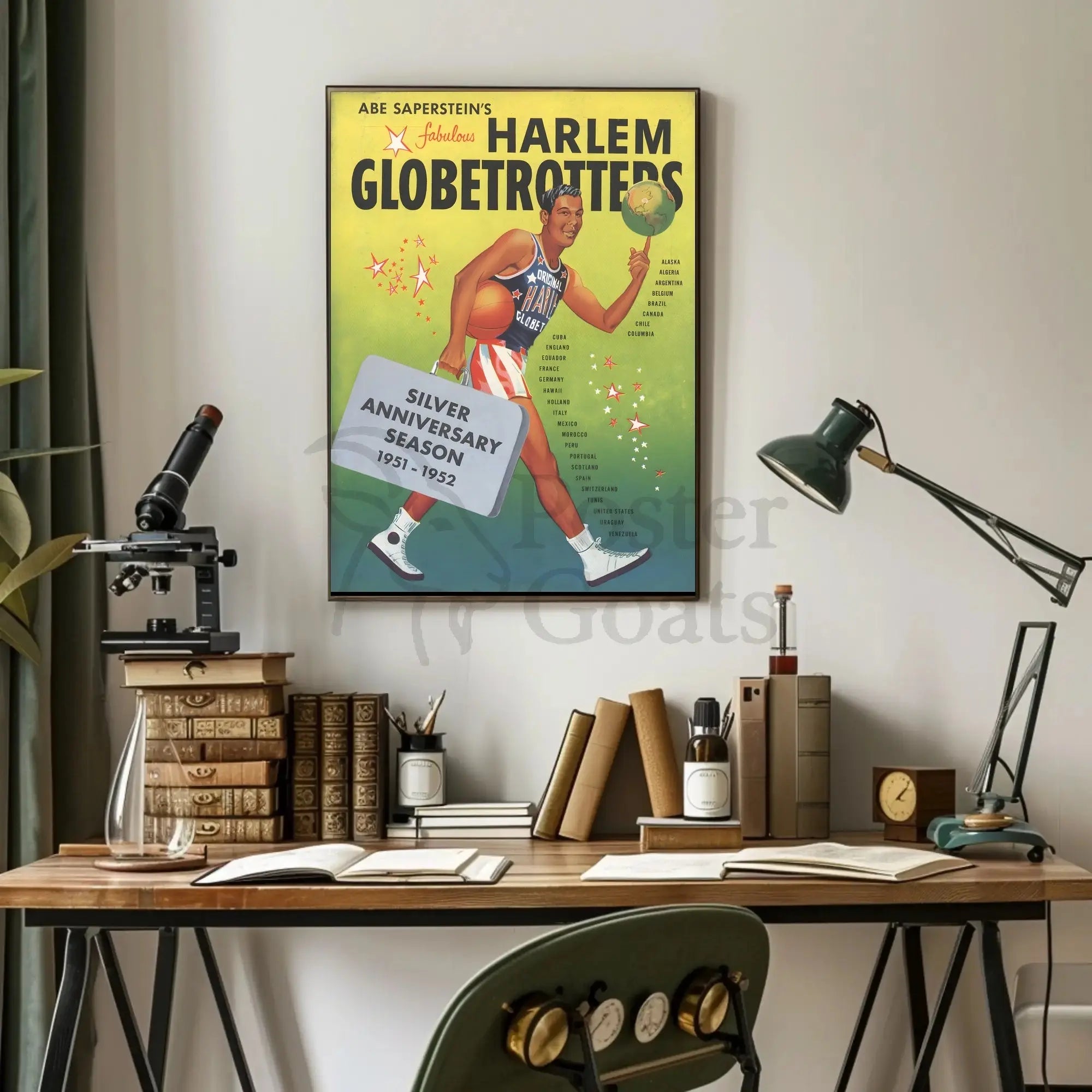 Harlem Globetrotters Silver Anniversary Sports Poster PosterGoat