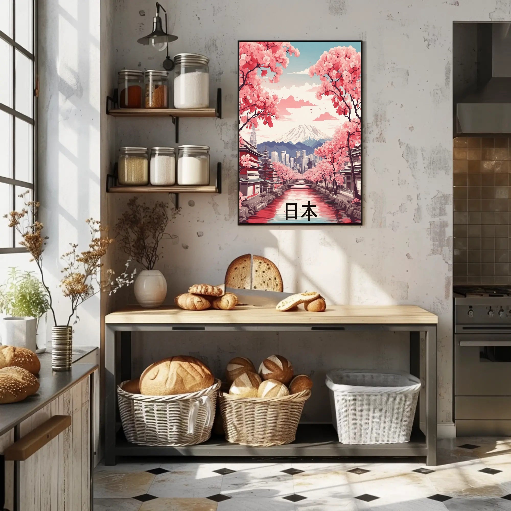 Harmony of Traditional and Modern Japan Cultural Poster PosterGoat