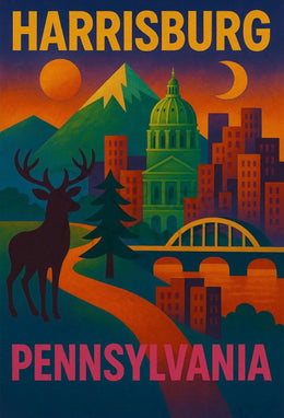 Harrisburg Pennsylvania Retro Abstract Poster PosterGoat