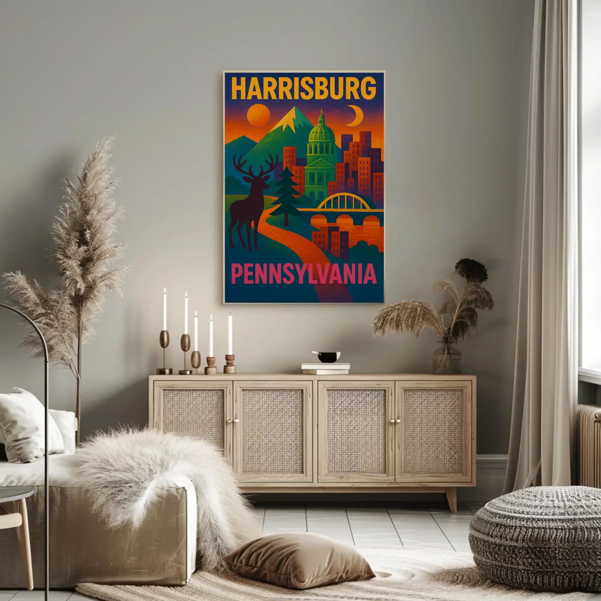Harrisburg Pennsylvania Retro Abstract Poster PosterGoat