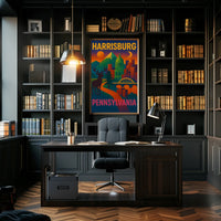 Harrisburg Pennsylvania Retro Abstract Poster PosterGoat