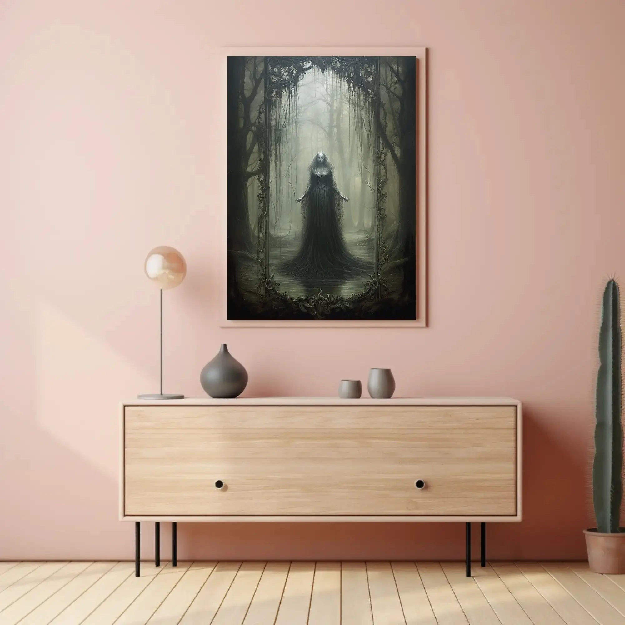 Haunting Gothic Fantasy Woman Forest Artistic Poster PosterGoat