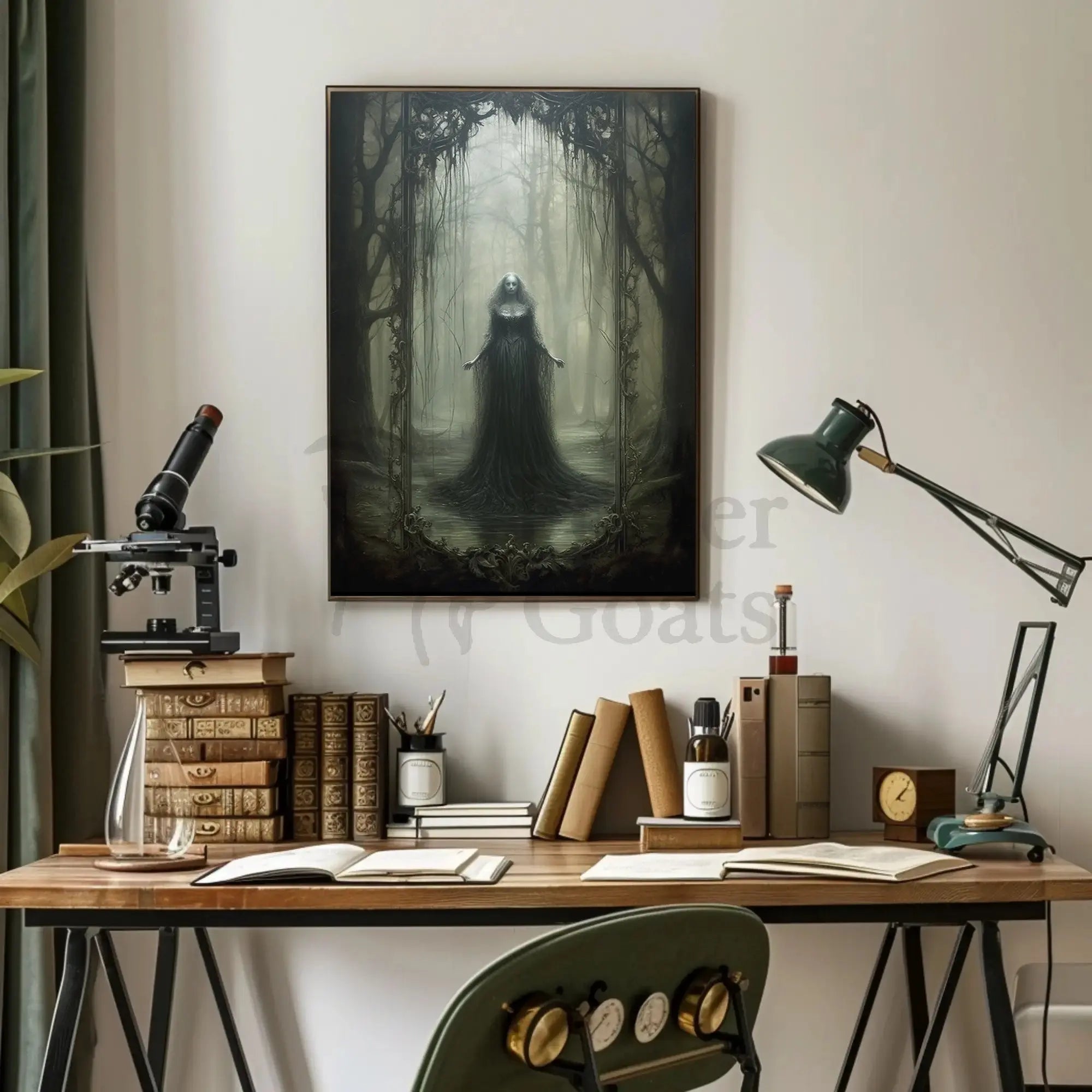 Haunting Gothic Fantasy Woman Forest Artistic Poster PosterGoat