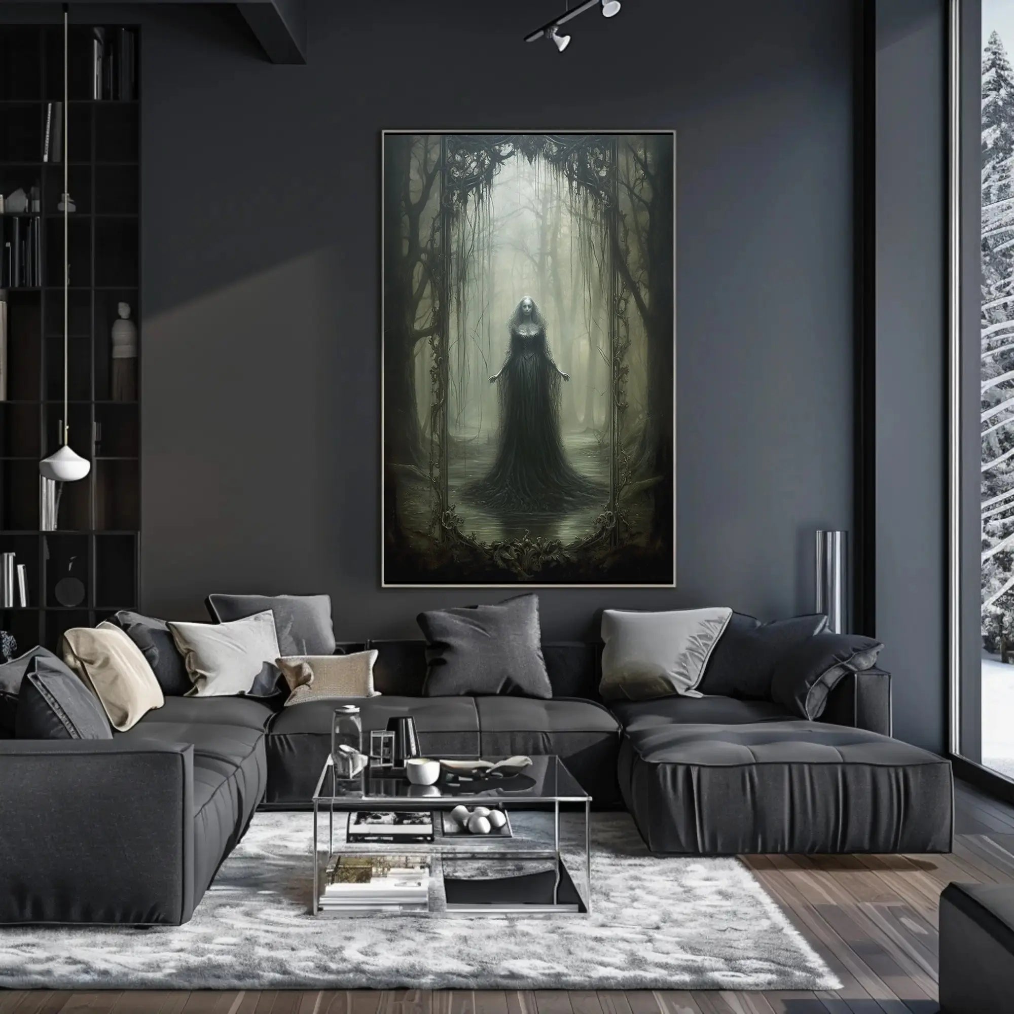 Haunting Gothic Fantasy Woman Forest Artistic Poster PosterGoat