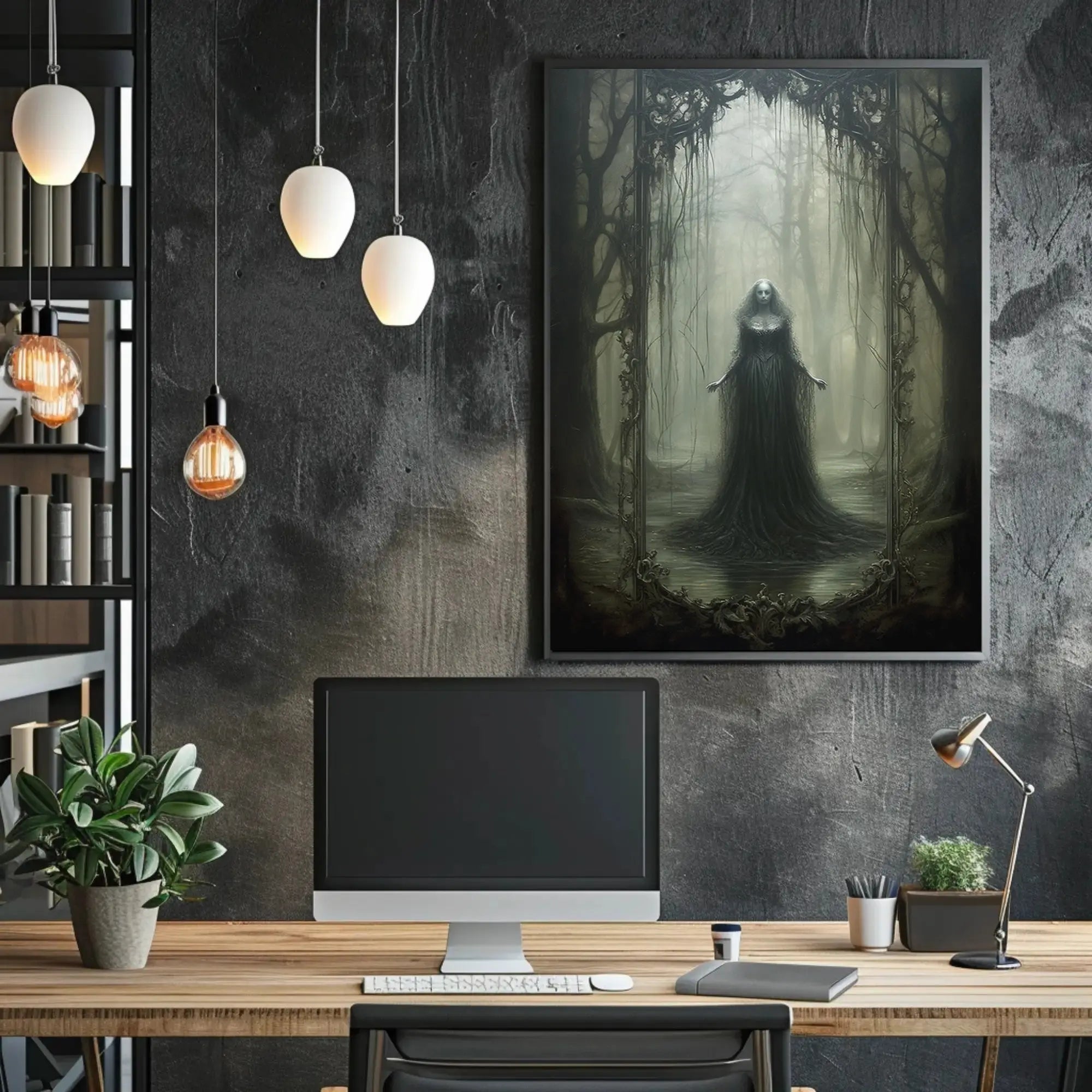 Haunting Gothic Fantasy Woman Forest Artistic Poster PosterGoat