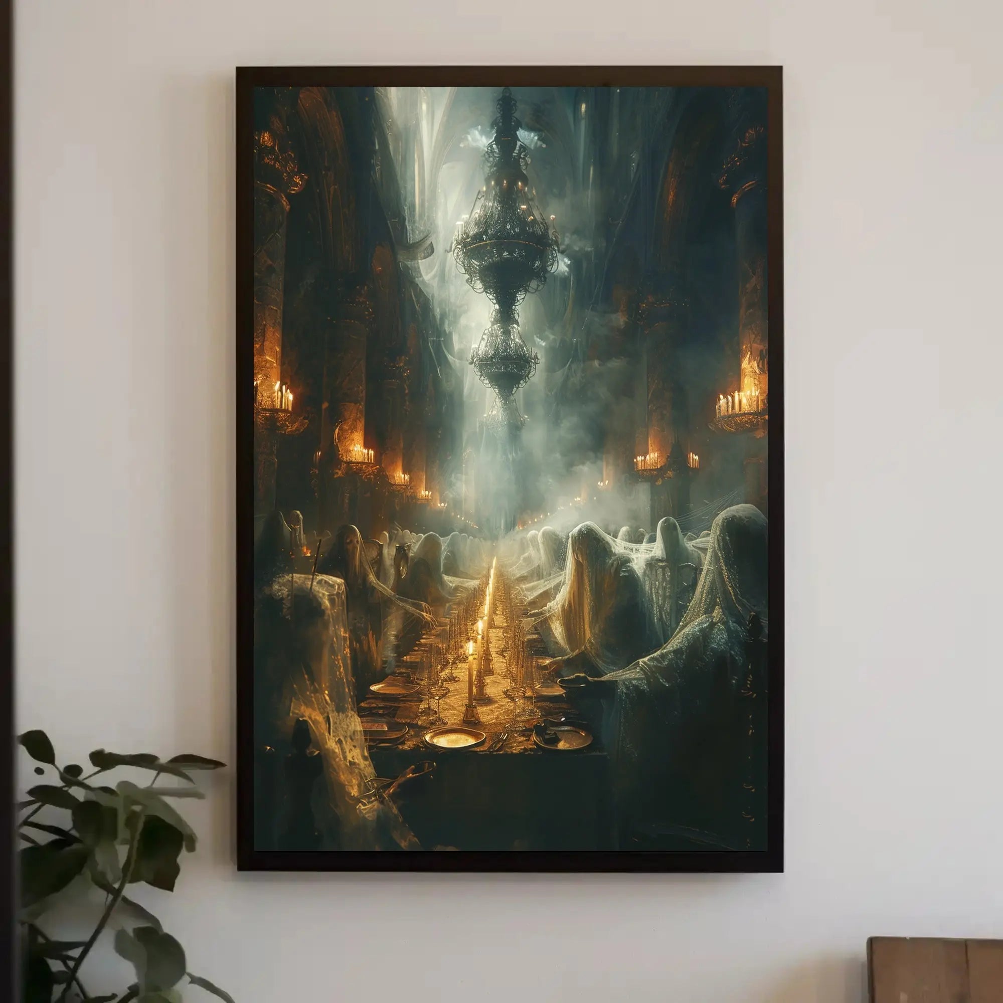 Haunting Mystical Scene in Gothic Cathedral Art Poster PosterGoat