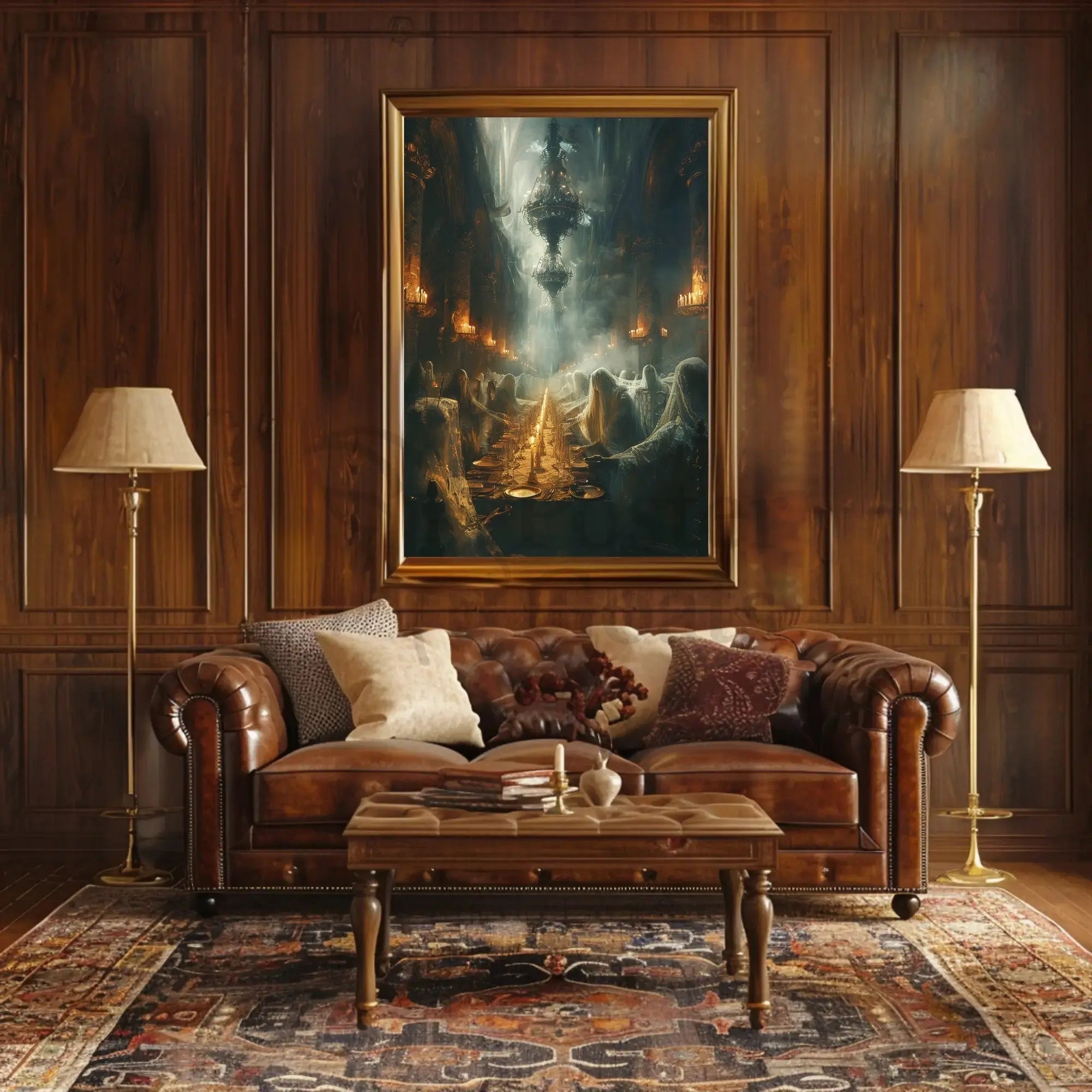 Haunting Mystical Scene in Gothic Cathedral Art Poster PosterGoat