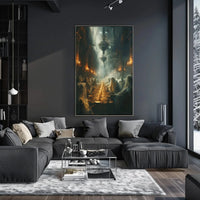 Haunting Mystical Scene in Gothic Cathedral Art Poster PosterGoat