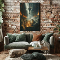 Haunting Mystical Scene in Gothic Cathedral Art Poster PosterGoat