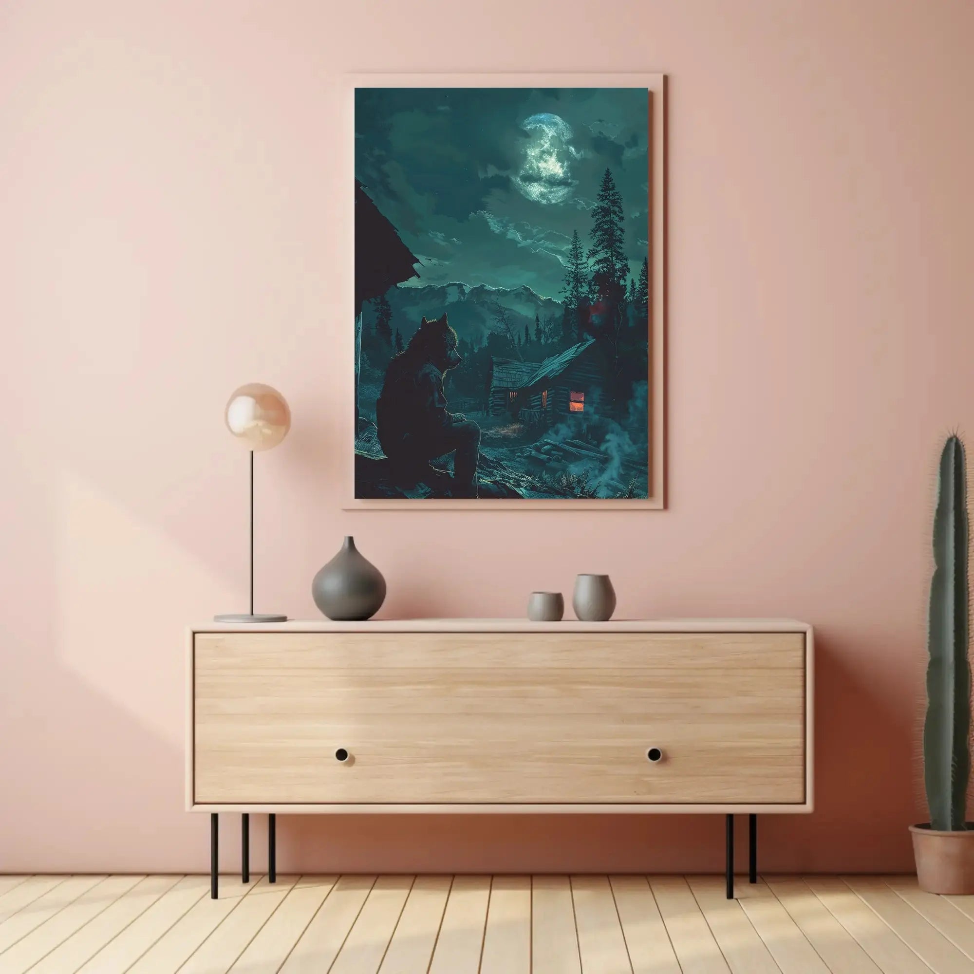 Haunting Wilderness Fusion: Animal and Nature Artistic Poster PosterGoat