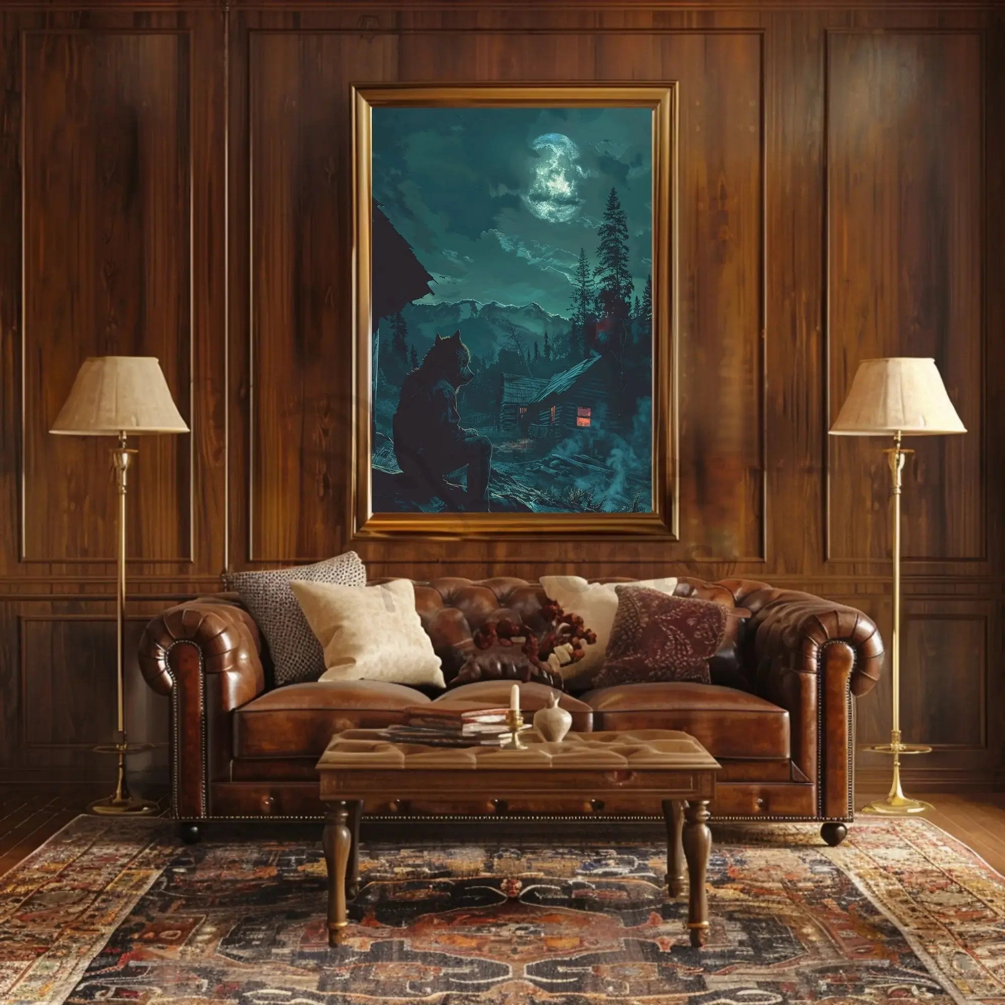 Haunting Wilderness Fusion: Animal and Nature Artistic Poster PosterGoat