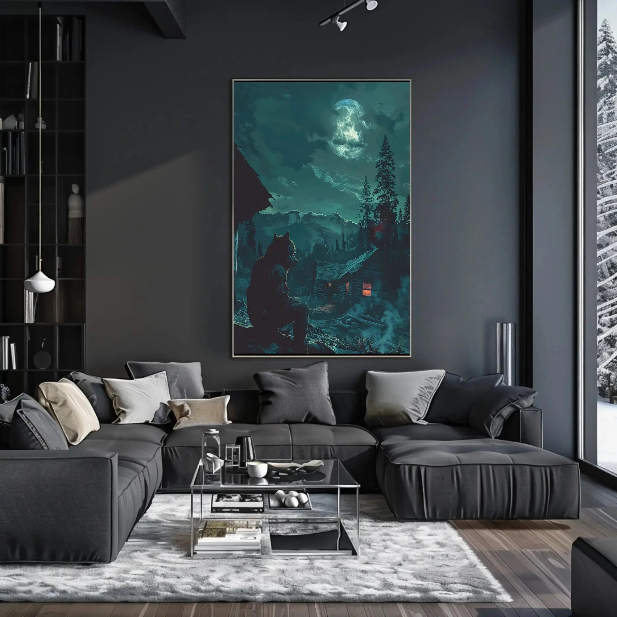 Haunting Wilderness Fusion: Animal and Nature Artistic Poster PosterGoat