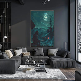 Haunting Wilderness Fusion: Animal and Nature Artistic Poster PosterGoat
