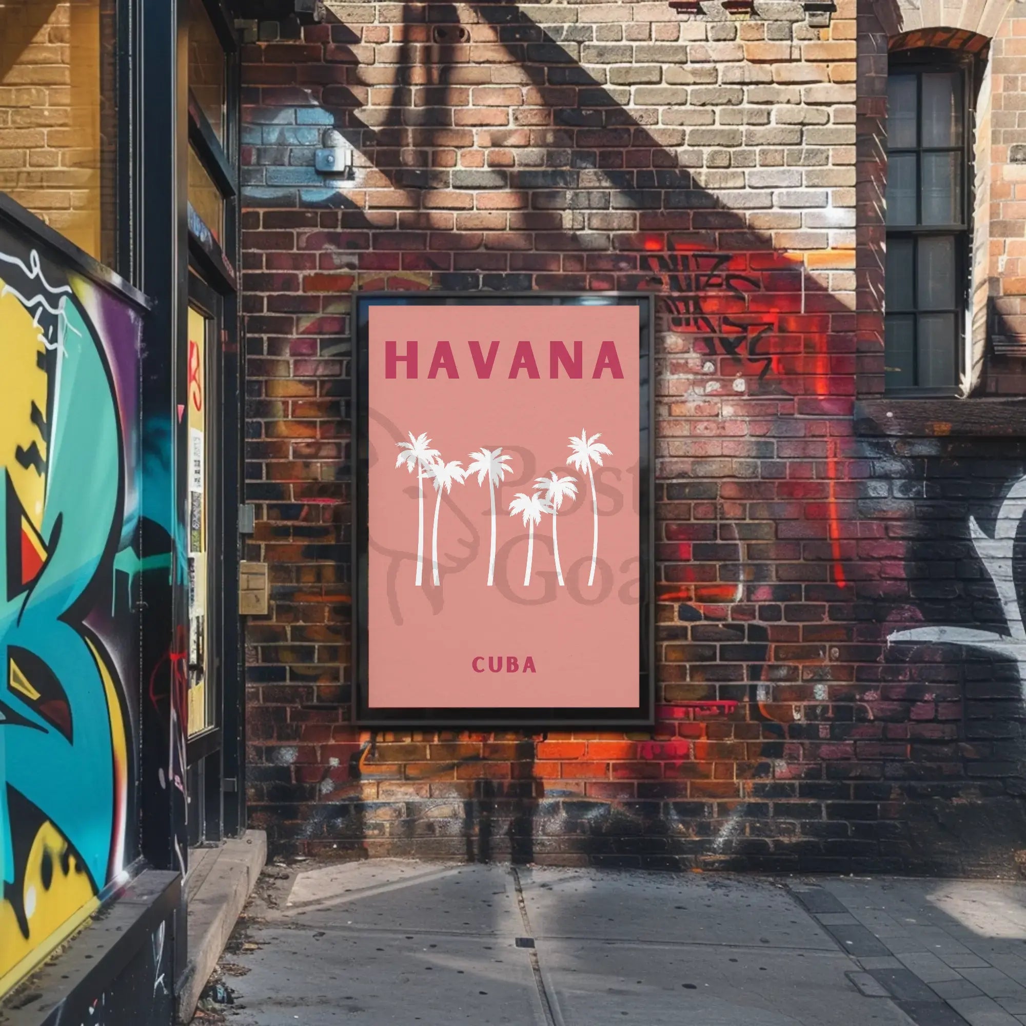 Havana Cuba Stylized Retro Travel Poster PosterGoat