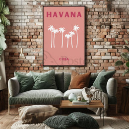 Havana Cuba Stylized Retro Travel Poster PosterGoat