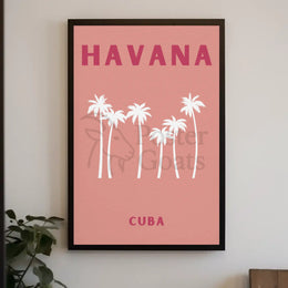 Havana Cuba Stylized Retro Travel Poster PosterGoat